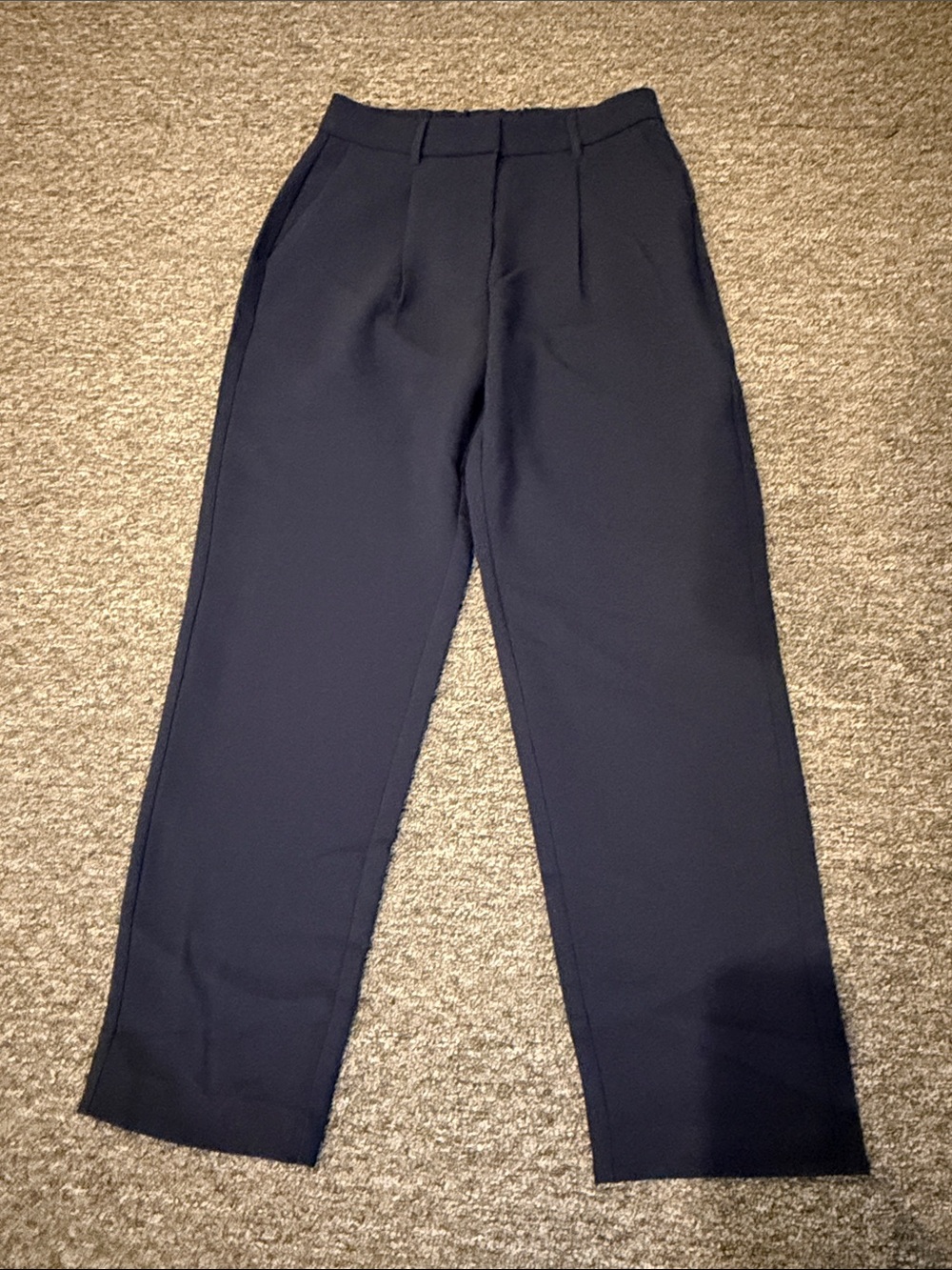 Old Navy Navy High-Rise Straight Trousers